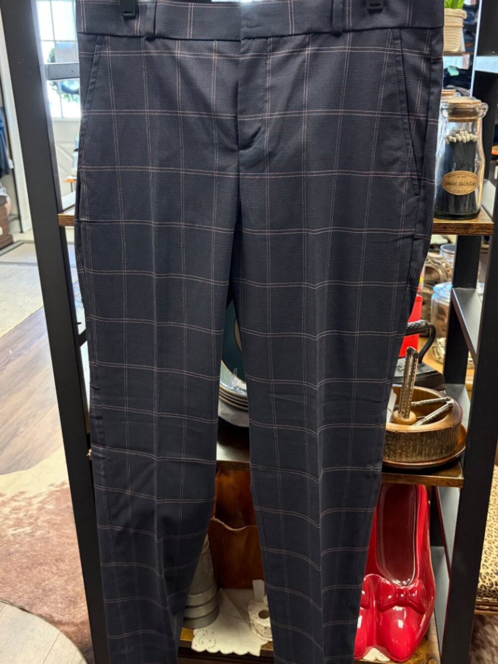 Banana Republic Ryan Navy Windowpane Dress Pants Size 10 NWT